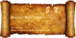 Bucsi Nándor névjegykártya